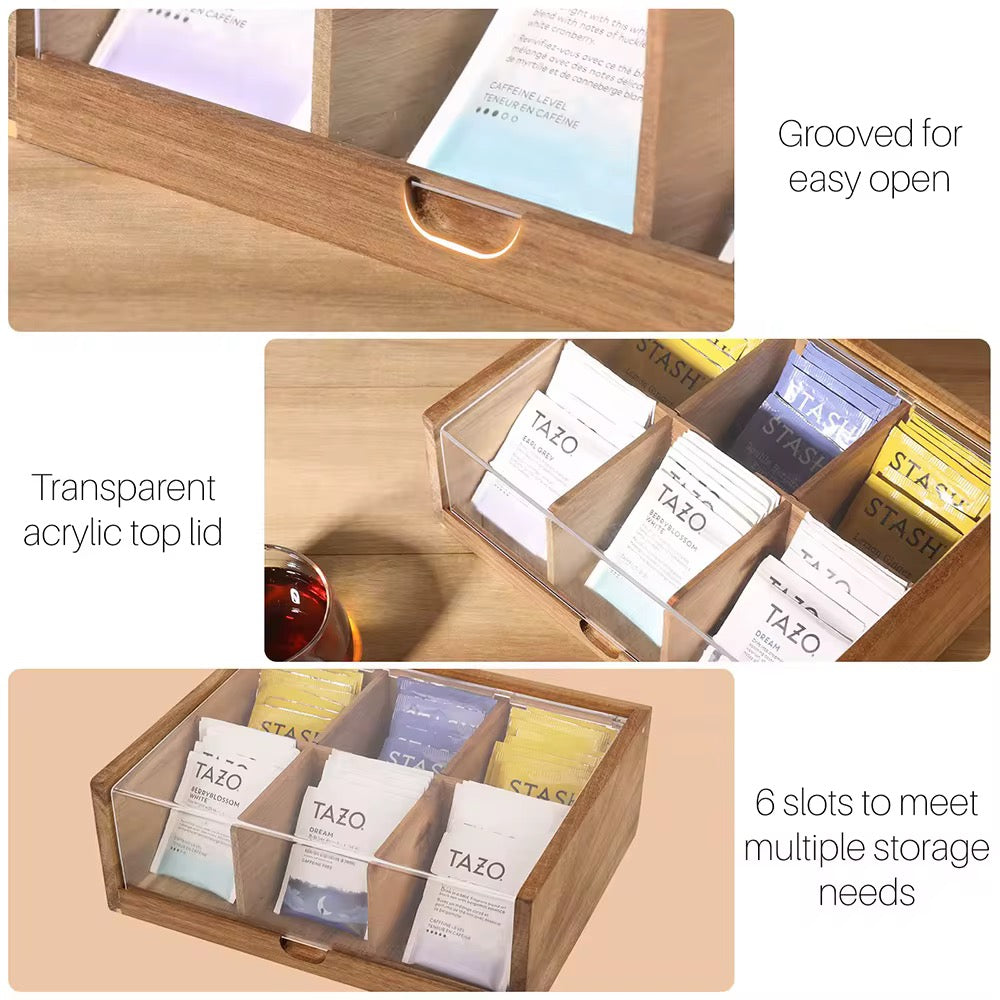 Wooden Tea Bag Organizer