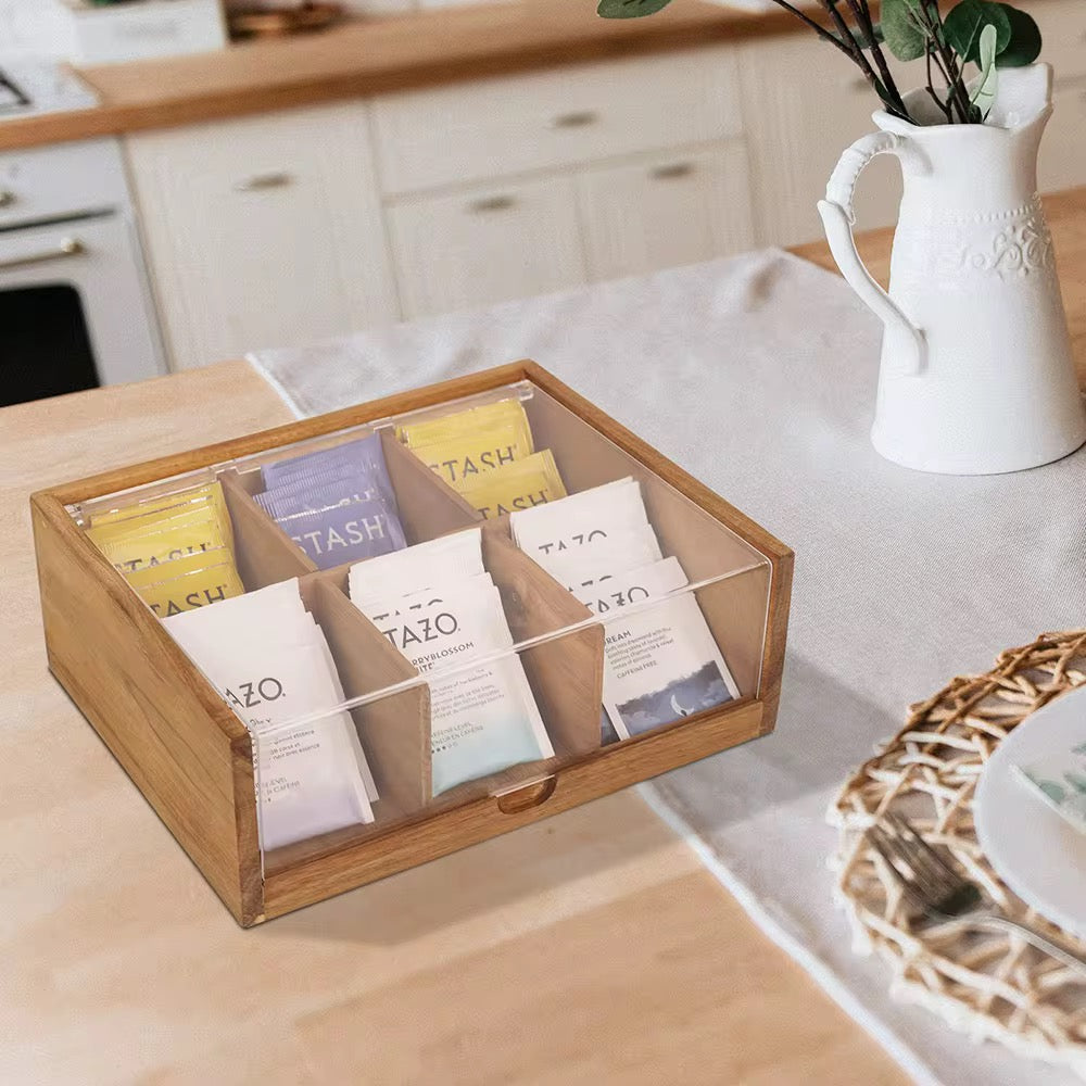 Wooden Tea Bag Organizer